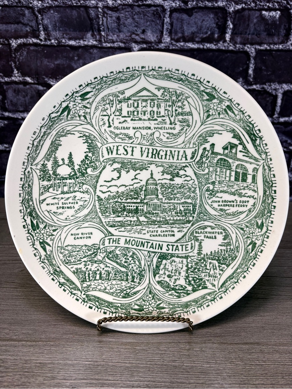 West Virginia Souvenir Decorative Plate